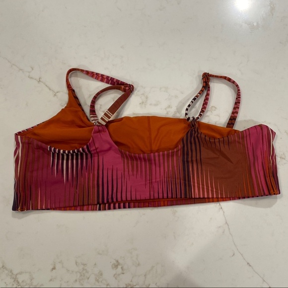 Athleta Bikini TOP Swim Beach Ibiza Pink and Brown Resort Vacation Size Large - Picture 4 of 7